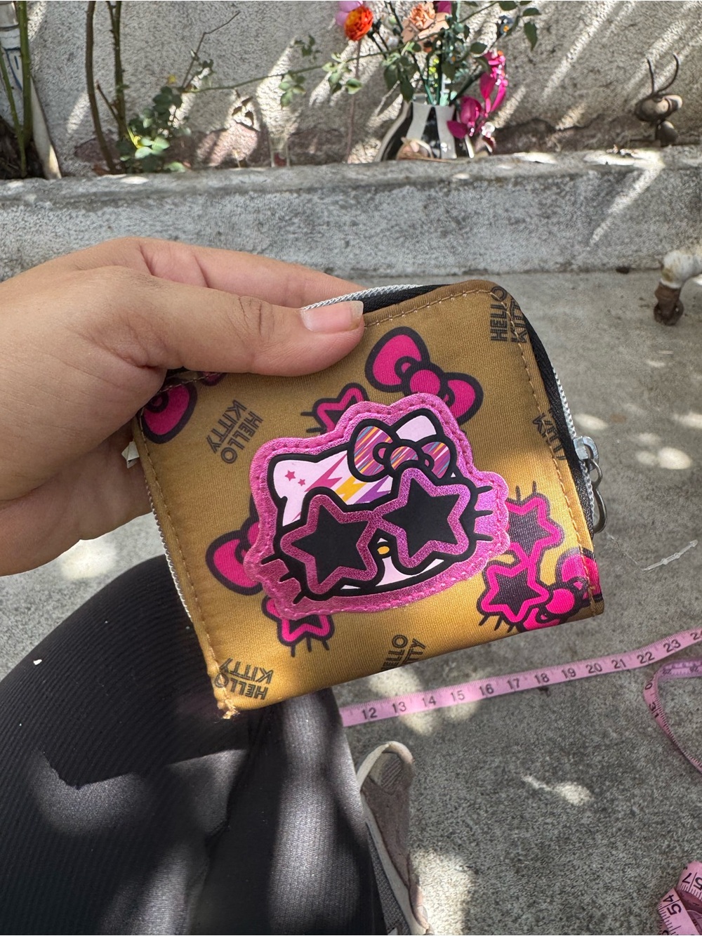 Sanrio Hello Kitty Yellow and Pink Star Sunglasses Zip Wallet